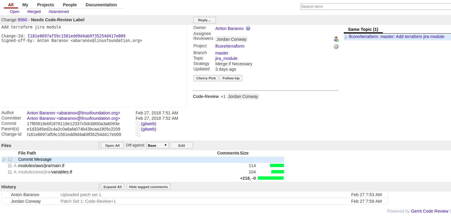 Gerrit Guide — lf-releng-docs master documentation